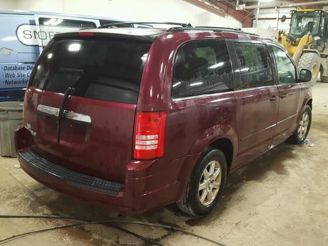 2A8HR54P68R730826 - 2008 CHRYSLER TOWN & COU BURGUNDY photo 4