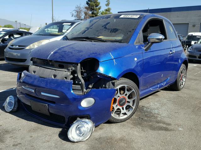 3C3CFFBR1DT529058 - 2013 FIAT 500 SPORT BLUE photo 2