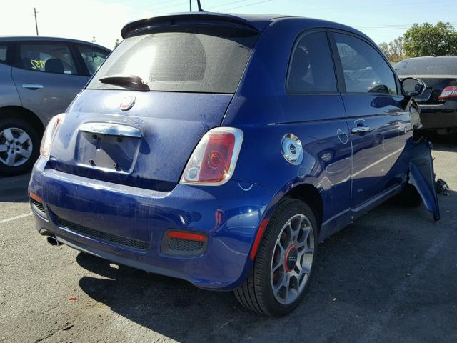 3C3CFFBR1DT529058 - 2013 FIAT 500 SPORT BLUE photo 4