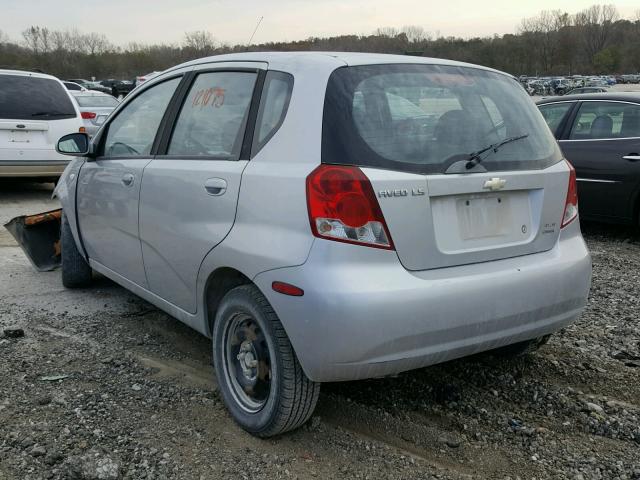 KL1TD66626B671707 - 2006 CHEVROLET AVEO BASE SILVER photo 3
