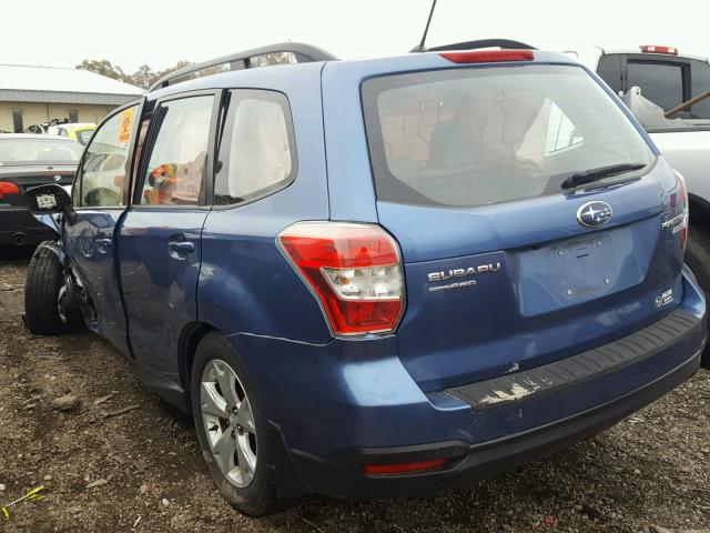 JF2SJABC3FH567933 - 2015 SUBARU FORESTER 2 BLUE photo 3