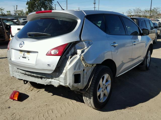 JN8AZ18U59W009900 - 2009 NISSAN MURANO S SILVER photo 4