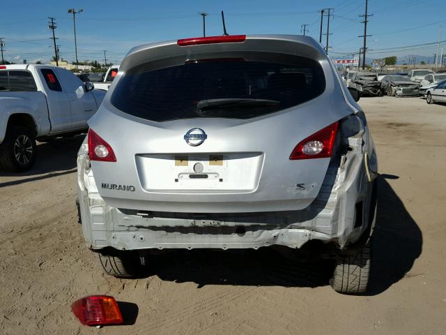 JN8AZ18U59W009900 - 2009 NISSAN MURANO S SILVER photo 9