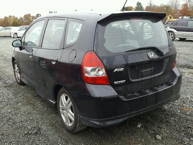 JHMGD376X8S001041 - 2008 HONDA FIT SPORT BLACK photo 3