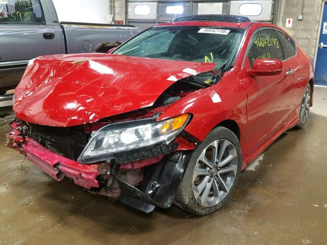 1HGCT2A80DA002627 - 2013 HONDA ACCORD EXL RED photo 2