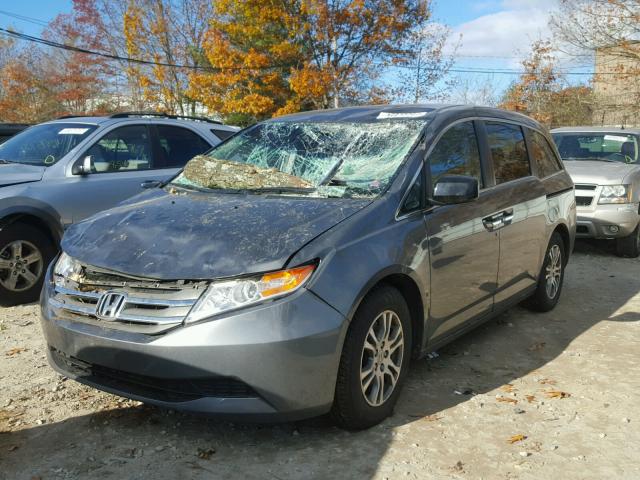 5FNRL5H40DB051153 - 2013 HONDA ODYSSEY EX GRAY photo 2