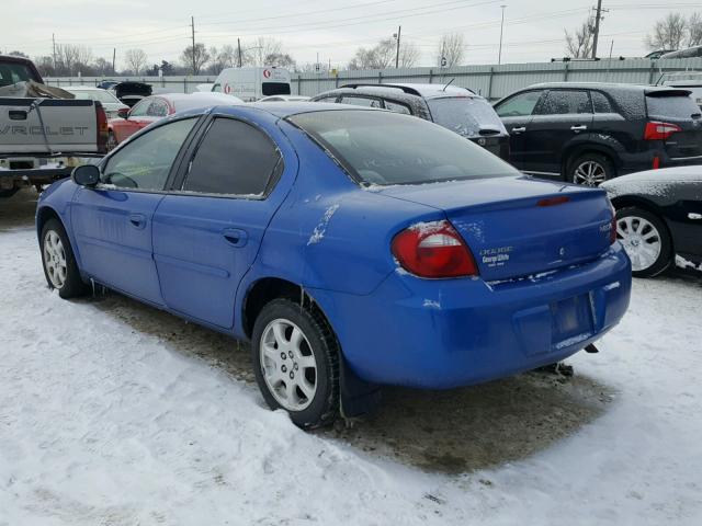 1B3ES56C55D176686 - 2005 DODGE NEON SXT BLUE photo 3