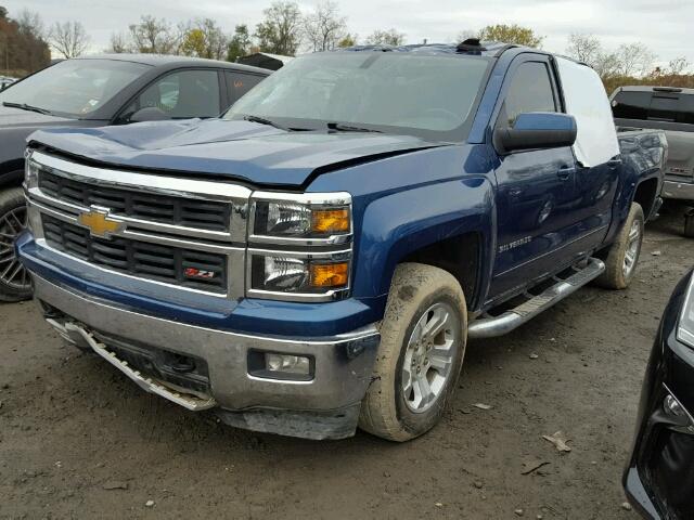 3GCUKREC8FG522186 - 2015 CHEVROLET SILVERADO BLUE photo 2