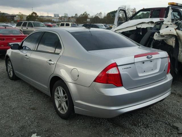 3FAHP0GA1BR344376 - 2011 FORD FUSION S SILVER photo 3