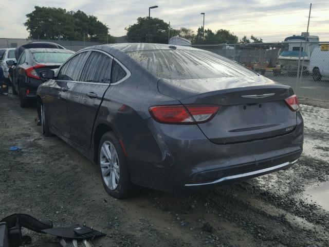 1C3CCCABXFN617301 - 2015 CHRYSLER 200 LIMITE GRAY photo 3