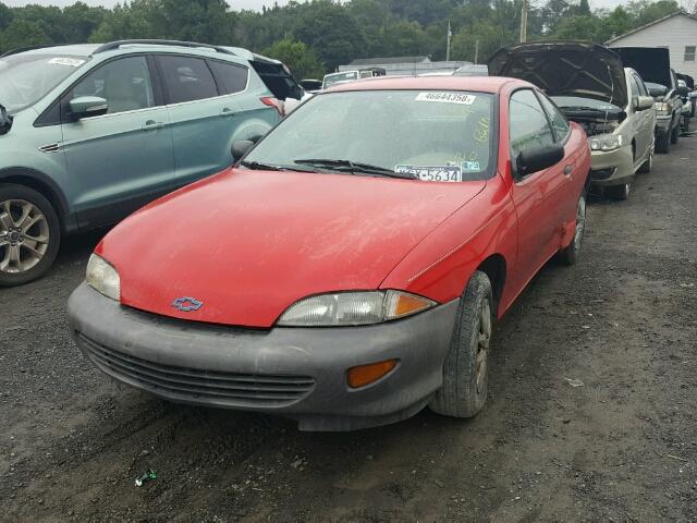 1G1JC124XV7226345 - 1997 CHEVROLET CAVALIER B RED photo 2