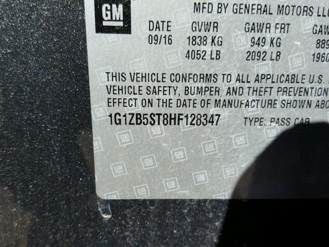 1G1ZB5ST8HF128347 - 2017 CHEVROLET MALIBU LS Boz foto 10