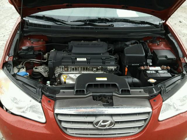 KMHDU46D58U293322 - 2008 HYUNDAI ELANTRA GL RED photo 7