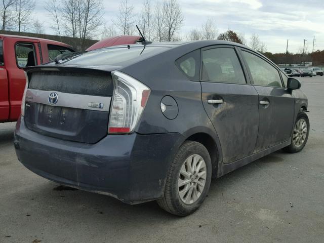 JTDKN3DP6C3005676 - 2012 TOYOTA PRIUS PLUG GRAY photo 4