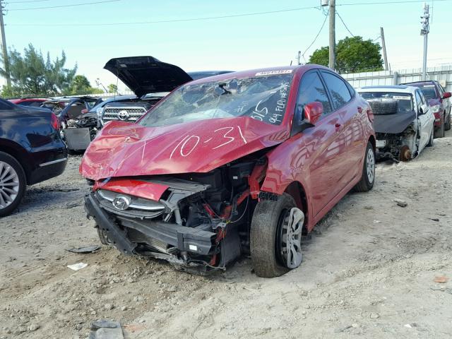 KMHCT4AE6FU935235 - 2015 HYUNDAI ACCENT RED photo 2