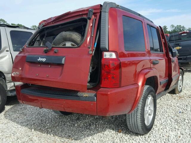 1J8HG48N46C231926 - 2006 JEEP COMMANDER RED photo 4