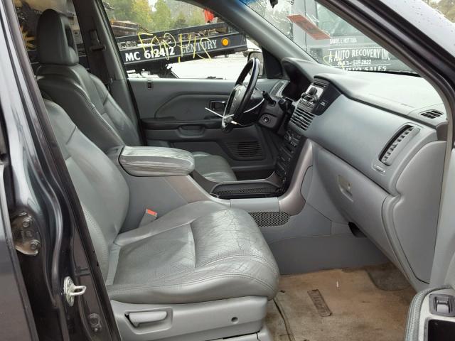 5FNYF18635B007291 - 2005 HONDA PILOT EXL GRAY photo 5