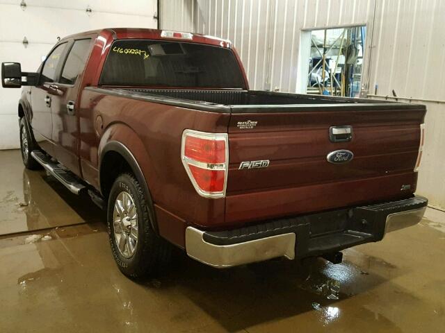 1FTFW1EV2AFC58635 - 2010 FORD F150 SUPER MAROON photo 3