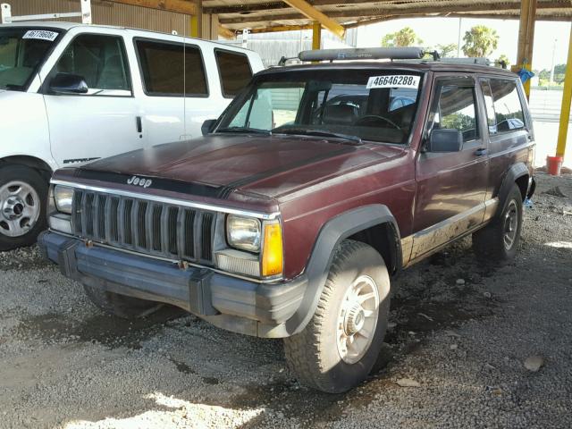 1JCMR7733HT159541 - 1987 JEEP CHEROKEE C BURGUNDY photo 2