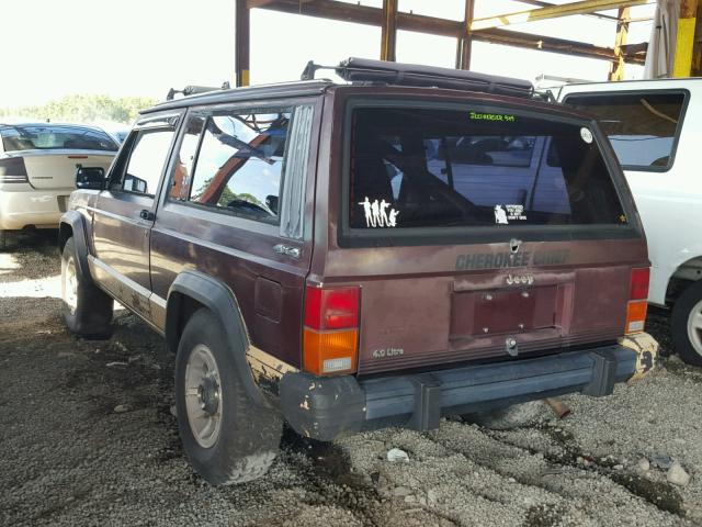 1JCMR7733HT159541 - 1987 JEEP CHEROKEE C BURGUNDY photo 3