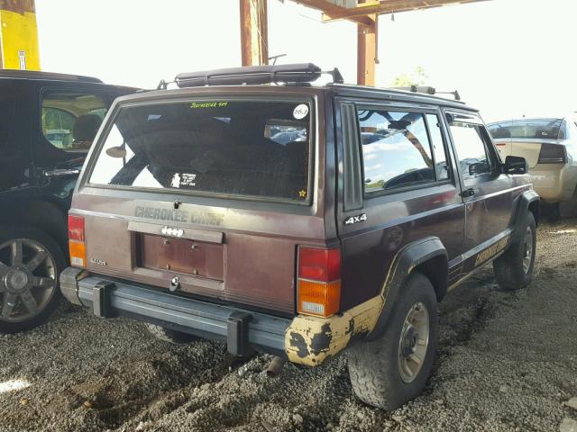 1JCMR7733HT159541 - 1987 JEEP CHEROKEE C BURGUNDY photo 4