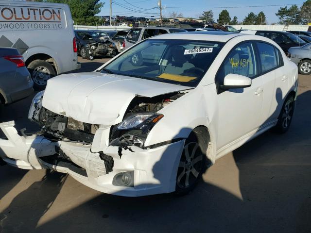 3N1AB6AP0CL733544 - 2012 NISSAN SENTRA 2.0 WHITE photo 2