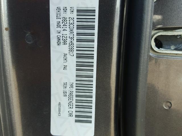 2C3CDXAT3FH928817 - 2015 DODGE CHARGER PO CHARCOAL photo 10