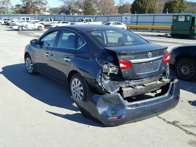 3N1AB7AP0DL776868 - 2013 NISSAN SENTRA S BLUE photo 3