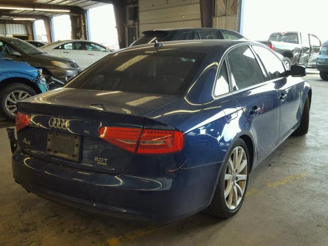 WAUFFAFL9DN049560 - 2013 AUDI A4 PREMIUM BLUE photo 4