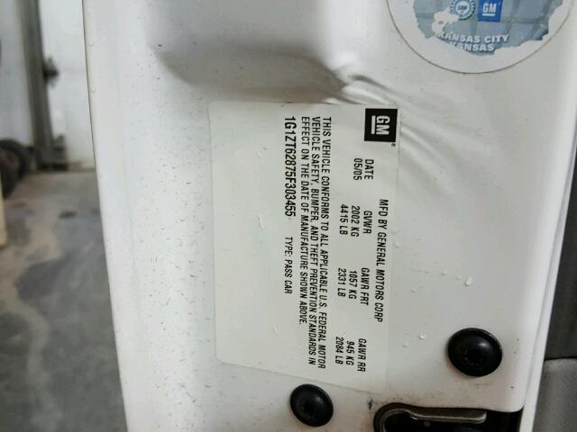 1G1ZT62875F303455 - 2005 CHEVROLET MALIBU MAX თეთრი ფოტო 10