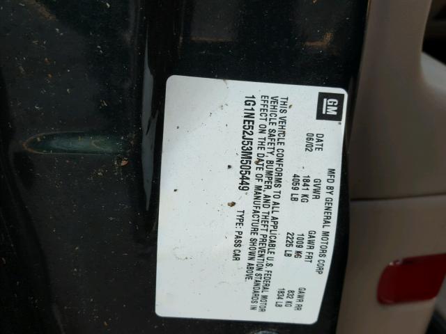 1G1NE52J53M505449 - 2003 CHEVROLET MALIBU LS Yaşıl foto 10