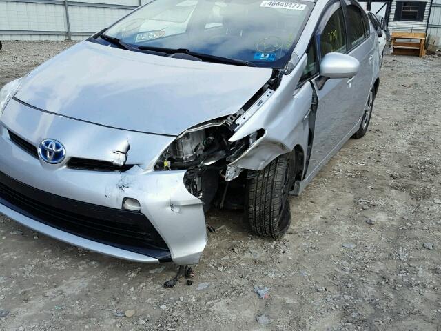 JTDKN3DU1C5429261 - 2012 TOYOTA PRIUS SILVER photo 9