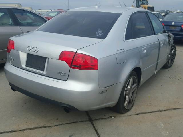 WAUDF78E37A145186 - 2007 AUDI A4 2.0T QU SILVER photo 4