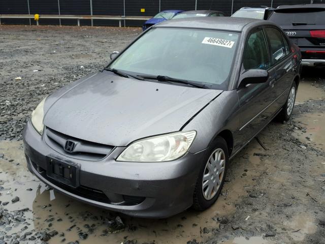 2HGES16684H555041 - 2004 HONDA CIVIC LX GRAY photo 2