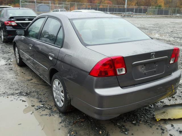 2HGES16684H555041 - 2004 HONDA CIVIC LX GRAY photo 3