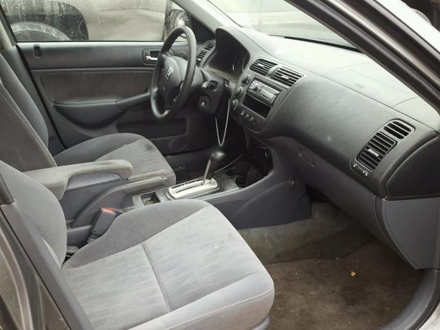 2HGES16684H555041 - 2004 HONDA CIVIC LX GRAY photo 5