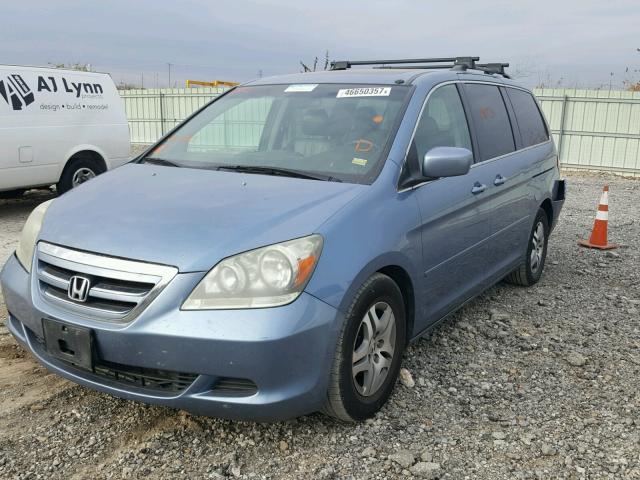 5FNRL38716B115282 - 2006 HONDA ODYSSEY BLUE photo 2