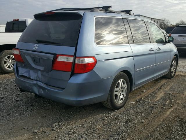 5FNRL38716B115282 - 2006 HONDA ODYSSEY BLUE photo 4