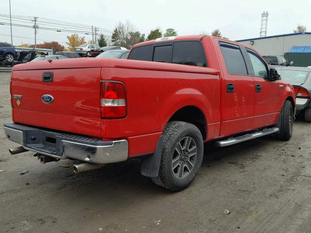 1FTPW12594KD29513 - 2004 FORD F150 SUPER RED photo 4