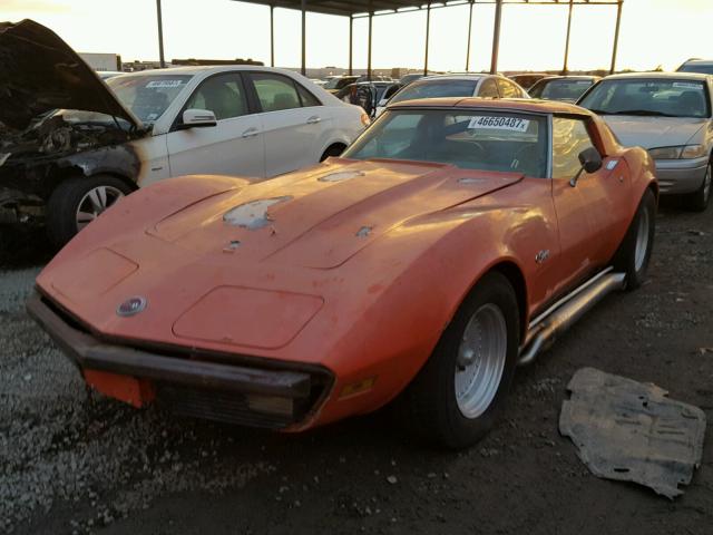 1Z37J4S406493 - 1974 CHEVROLET CORVETTE ORANGE photo 2