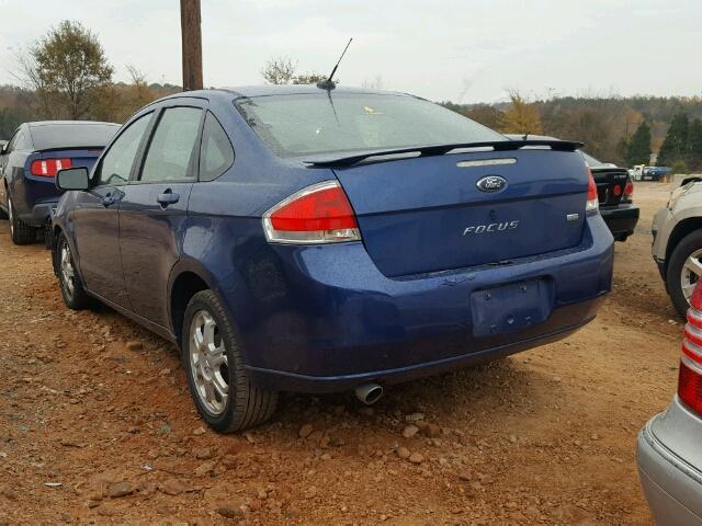 1FAHP36N49W268598 - 2009 FORD FOCUS SES BLUE photo 3