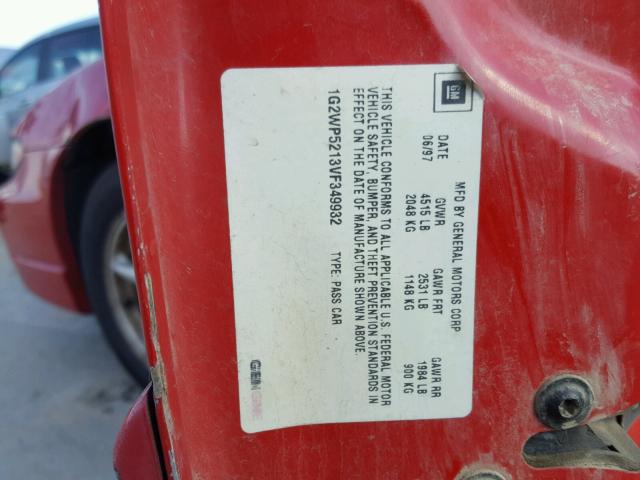 1G2WP52K2YF276050 - 2000 PONTIAC GRAND PRIX RED photo 10