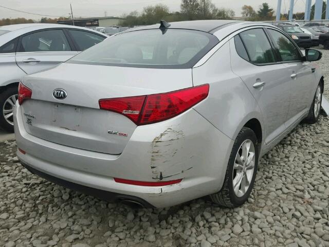 5XXGN4A74DG165198 - 2013 KIA OPTIMA EX SILVER photo 4