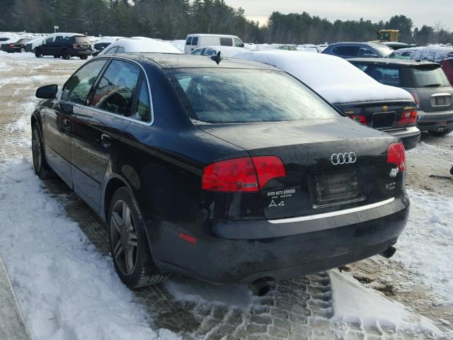 WAUDF78E37A135886 - 2007 AUDI A4 2.0T QU BLACK photo 3