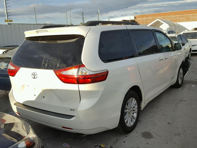 5TDYK3DC8FS636500 - 2015 TOYOTA SIENNA XLE WHITE photo 4