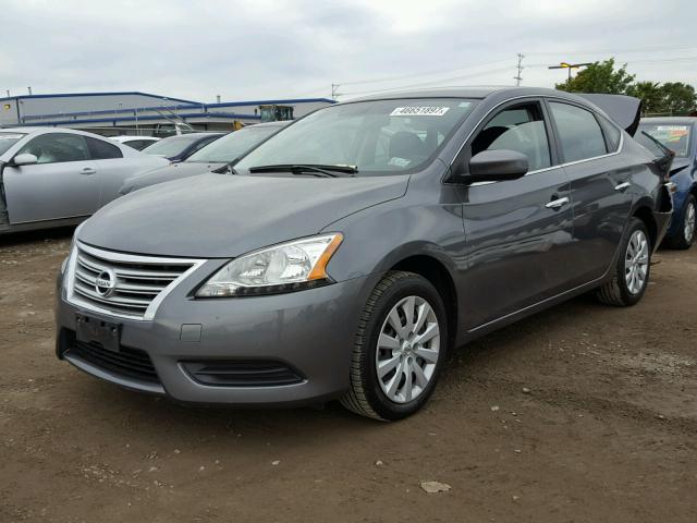 3N1AB7AP4FL646062 - 2015 NISSAN SENTRA S GRAY photo 2