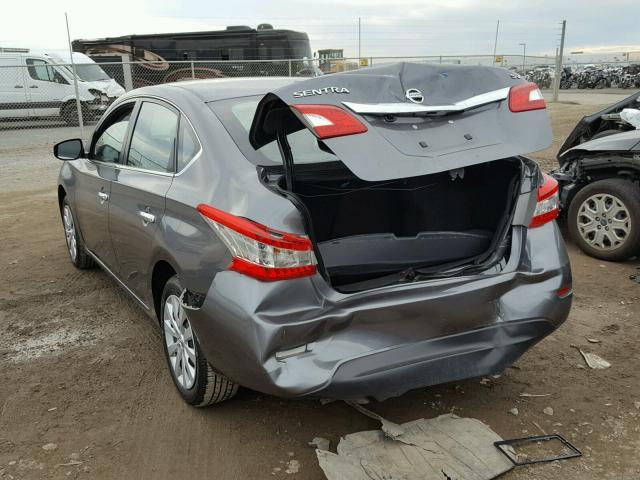 3N1AB7AP4FL646062 - 2015 NISSAN SENTRA S GRAY photo 3