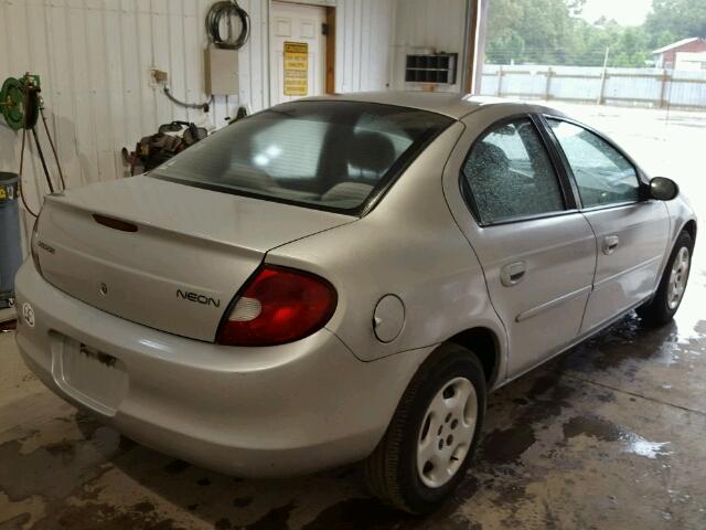 1B3ES26C72D527544 - 2002 DODGE NEON SILVER photo 4