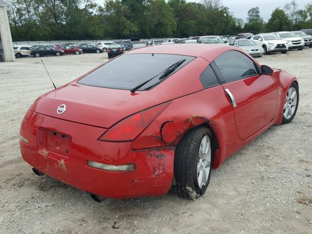 JN1AZ34D44T165632 - 2004 NISSAN 350Z COUPE RED photo 4