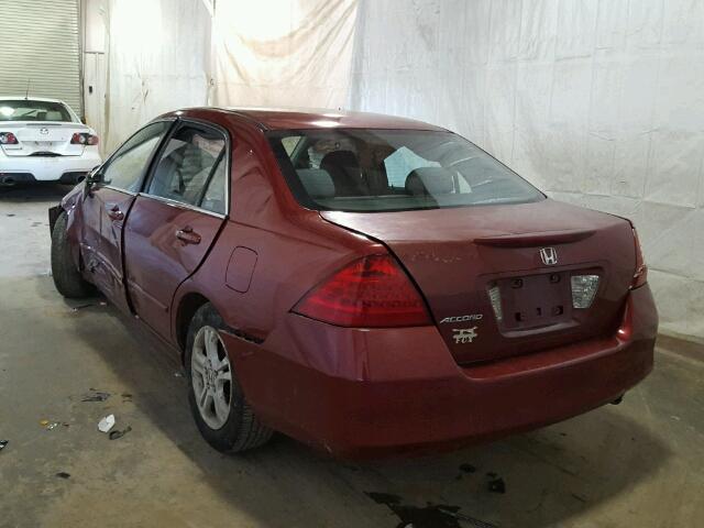 1HGCM56317A021347 - 2007 HONDA ACCORD SE RED photo 3